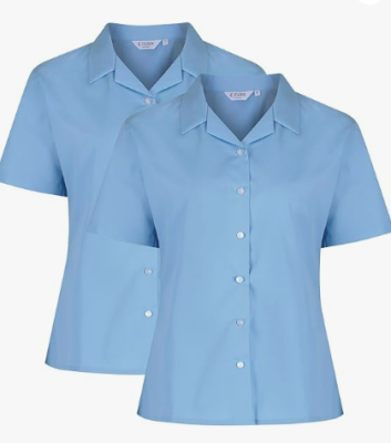 Trutex S/S Rever Collar Blue Blouse