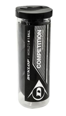 Dunlop Competition Squash Balls 3 Ball Tube