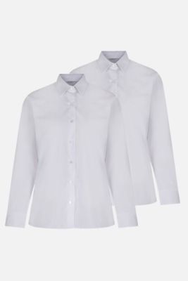 Trutex L/S Non Iron Blouse 2PK White