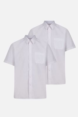 Trutex S/S Non Iron Boys Shirt 2PK White