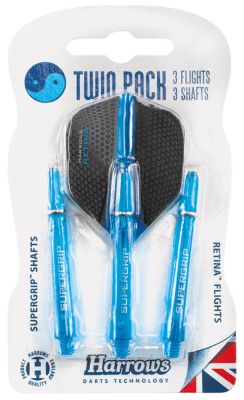 Harrows Twin Pack Dart Flight/Shafts aqua