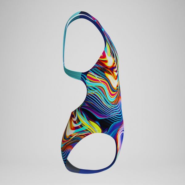 Speedo Girl's Digital Allover Leaderback Swirl Pattern