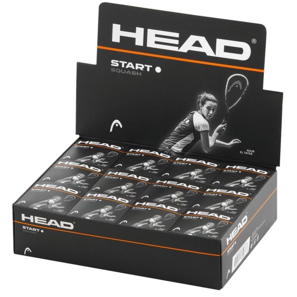 Head Start Squash Balls Single yellow dot