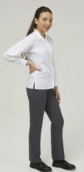 Trutex L/S Non-Iron Revere Collar Blouse 2PK White