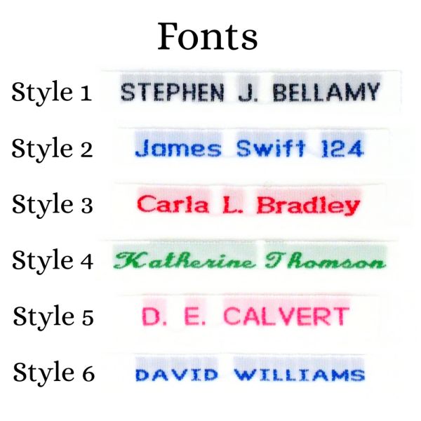 Woven Iron-on Fonts