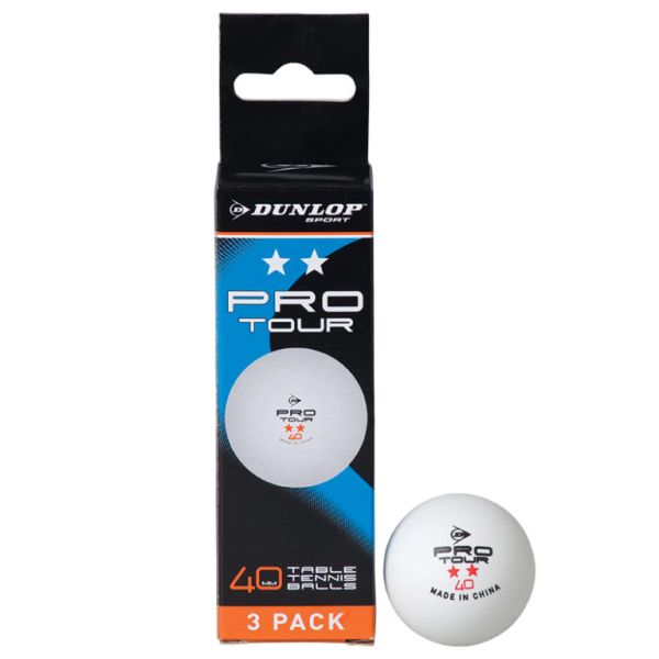 Dunlop 40+ Pro Tour 2* TT Balls - Pk3