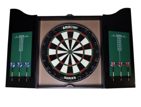 Arrow 180 Bristle Dartboard Cabnet Set