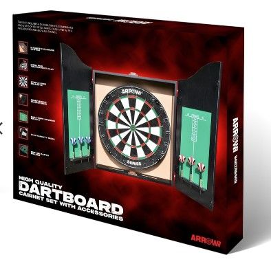 Arrow 180 Bristle Dartboard Cabnet Set