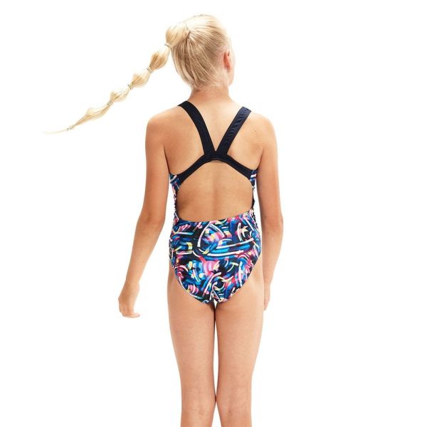 Speedo Girl's Digital Allover Leaderback Swirl Pattern