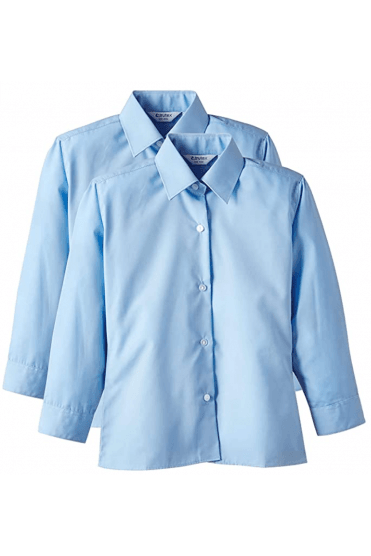 Trutex 2PK Non Iron L/S Blouse Blue