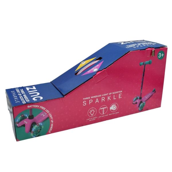 Scooter 3 Wheeled Sparkle Light Up Scooter blue+Pink