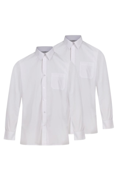 Trutex Non Iron L/S Boys Shirts 2PK white