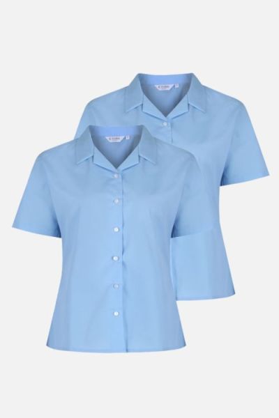 Trutex Revere Collar Blouse Blue 2 PK WHS