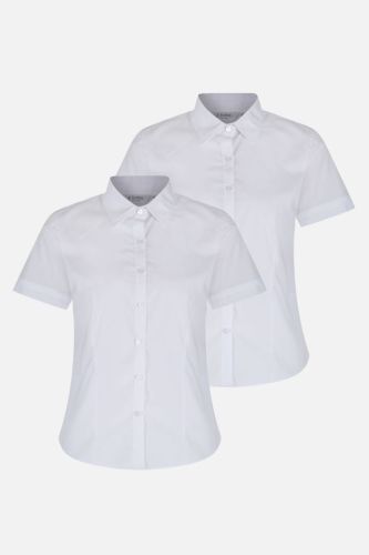 Trutex 2PK Non Iron S/S Fitted Blouse White