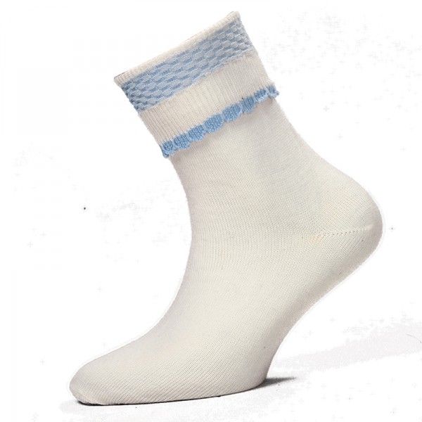 White Gingham Turnover 2Pack Sock