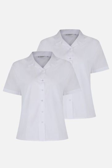 Trutex Revere Collar Regular Fit Blouse 2PK white