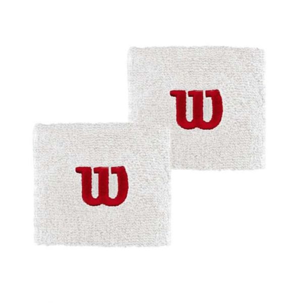Wilson Wristband Pair White/Red